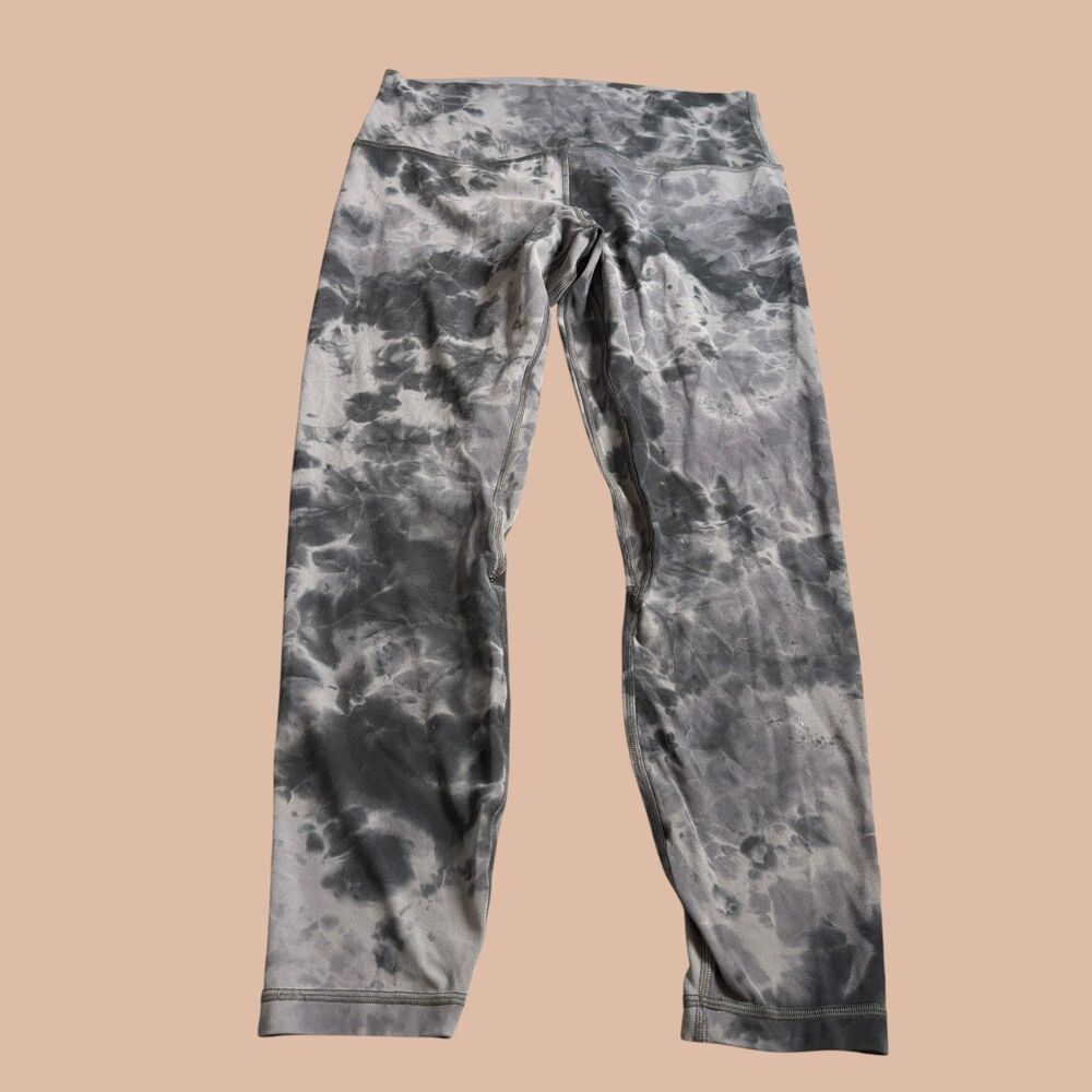 Lululemon Align Leggings Womens 10 Gray Tie Dye Sweat Wicking High-Rise LW5ELLS